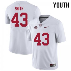 NCAA Youth Alabama Crimson Tide #43 Jordan Smith Stitched College 2020 Nike Authentic White Football Jersey DH17Z17MR